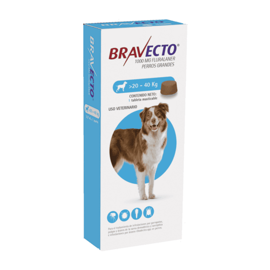 Bravecto (1000 mg) 20 a 40 kg.