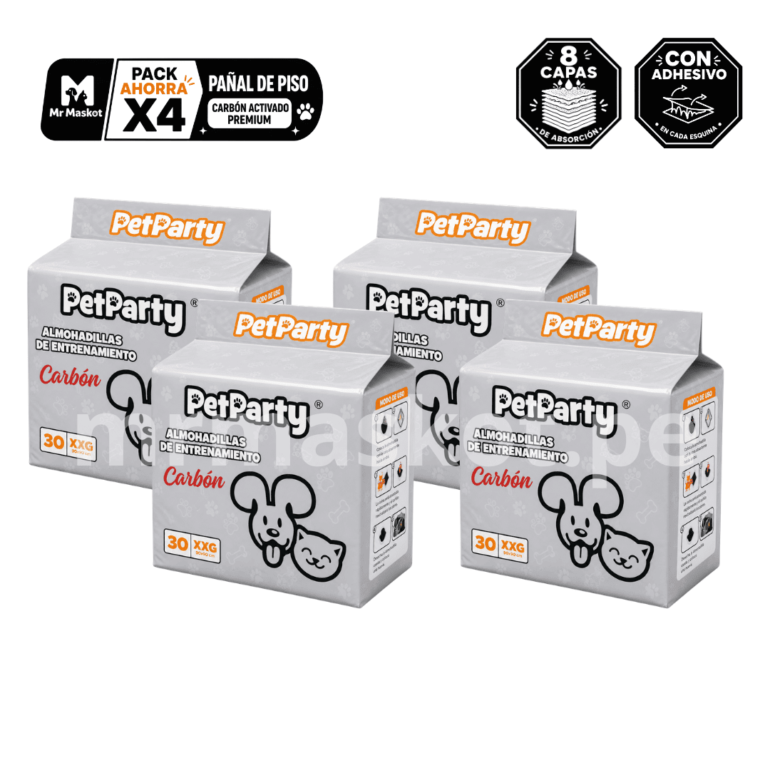 PetParty Carbón Almohadillas de entrenamiento - Talla XXG [120 unid.]