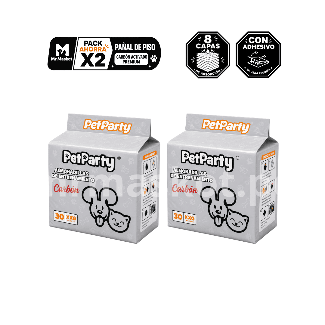 PetParty Carbón Almohadillas de entrenamiento - Talla XXG [60 unid.]